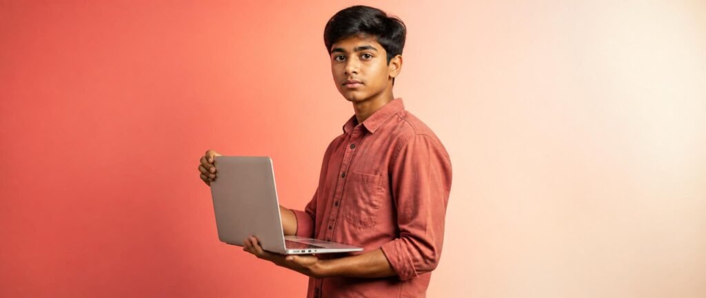 Student checking the NEET UG counselling 2026 Round 3 result on a laptop
