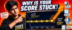 NEET score stuck at 550 what to do shown through a flatlined score graph breaking upward