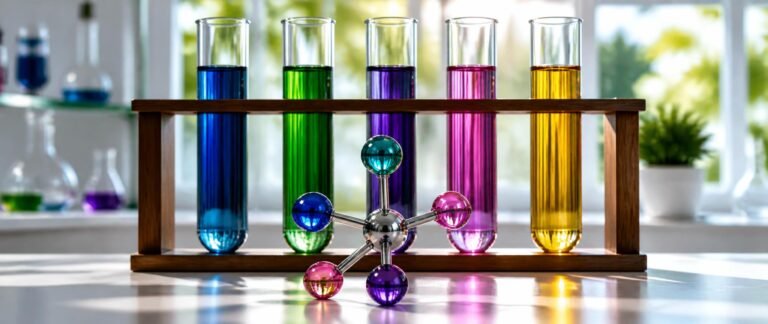 Coordination compounds NEET PYQ analysis shown as coloured complex solutions and an octahedral model