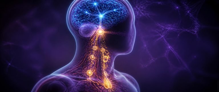 Endocrine system NEET PYQ analysis showing glowing neurons in the brain and hormone-releasing glands