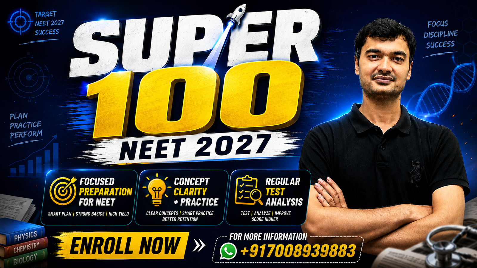 Super 100 NEET 2027 Course Banner
